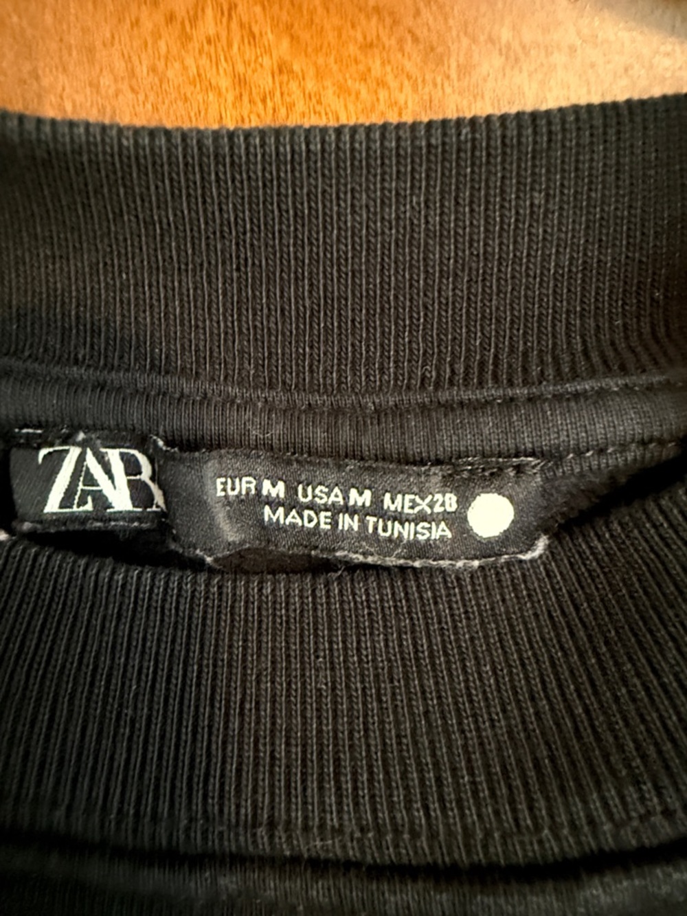 Zara Black Ribbed Crewneck Sweatshirt - Picture 2 of 4